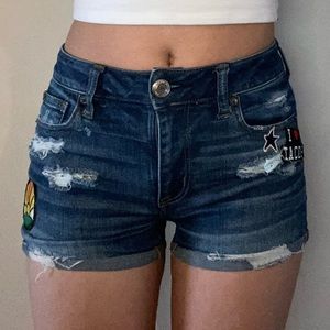 American eagle dark denim shorts